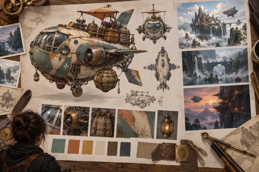 Stylized fantasy reference image used as input